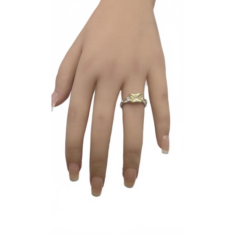 Elegant Vintage-Style Yellow Stone Ring Size 6 - Picture 3 of 7